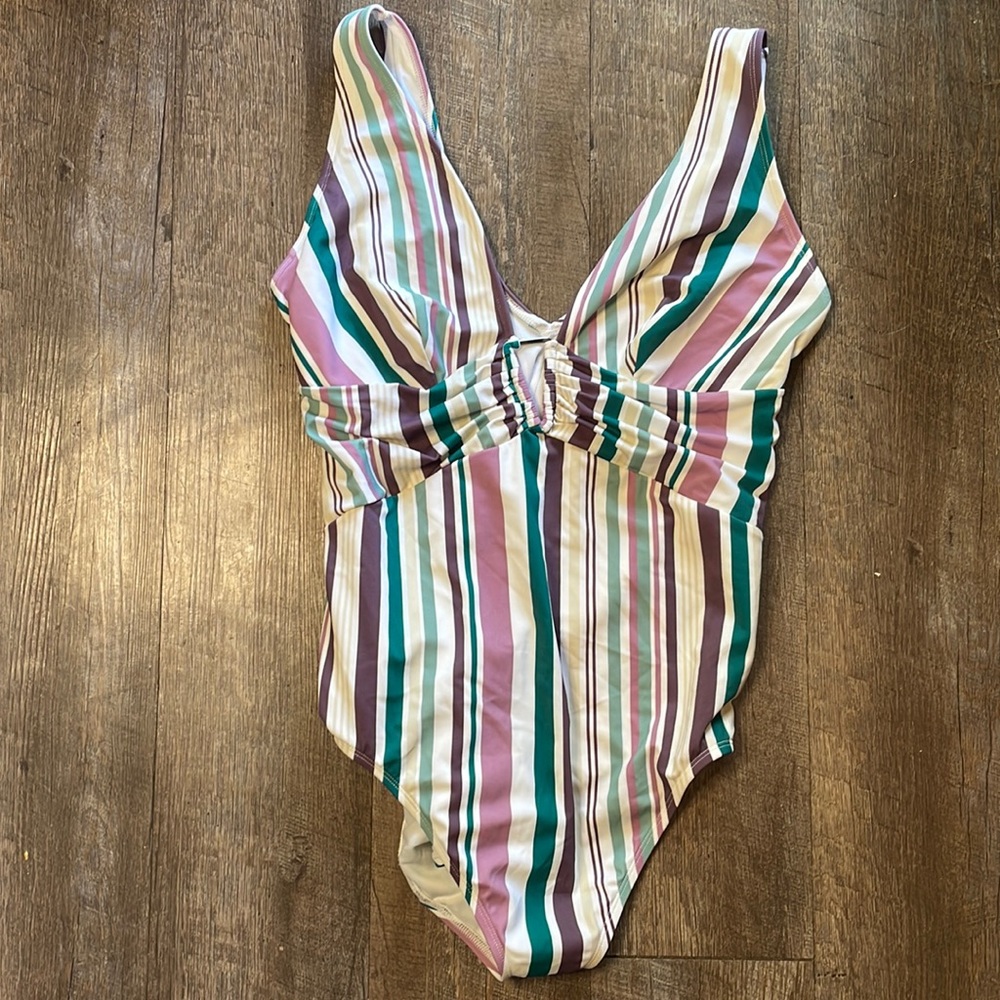 Adore me striped one piece swimsuit